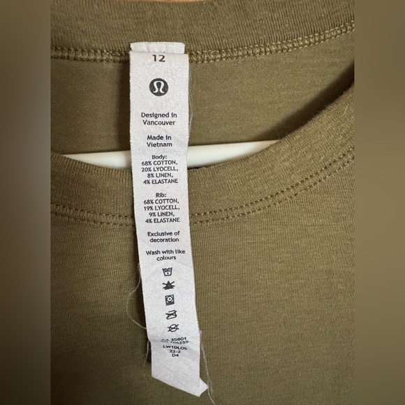Lululemon Athletica Bronze Green Classic-Fit Cotton-Blend T-Shirt Dress - 12 - Picture 3 of 4